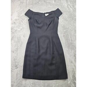 Vintage 90s Reggio Black Off The Shoulder Cocktail Dress Women Size 4 LBD Sheath